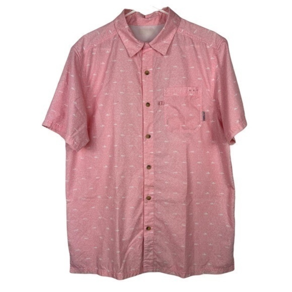 Columbia Women PFG Fishing Shirt Pink Buttons Down Sz L